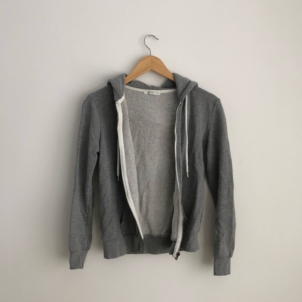 Grey zip up hoodie